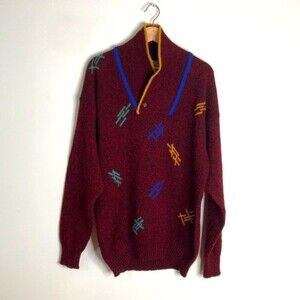 Vintage field brothers wool cozy fall pullover cardigan size large